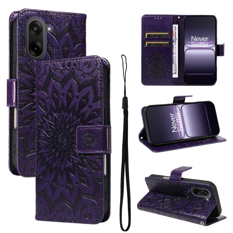Embossed Sunflower Pattern Flip Leather Phone Case, For OnePlus Nord CE6 Lite/Turbo 6X 5G, For OnePlus Ace 6 Ultra, For OnePlus Ace 6 5G, For OnePlus 15, For OnePlus ACE 5 Ultra, For OnePlus Nord CE5