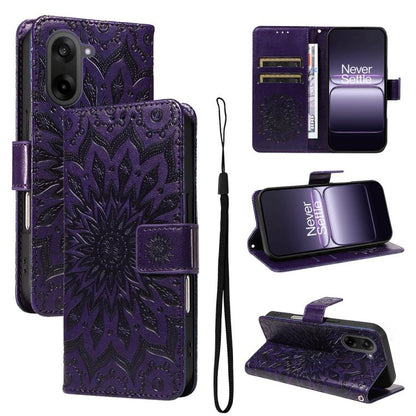 Embossed Sunflower Pattern Flip Leather Phone Case, For OnePlus Nord CE6 Lite/Turbo 6X 5G, For OnePlus Ace 6 Ultra, For OnePlus Ace 6 5G, For OnePlus 15, For OnePlus ACE 5 Ultra, For OnePlus Nord CE5