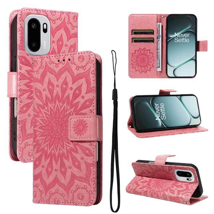 Embossed Sunflower Pattern Flip Leather Phone Case, For OnePlus Nord CE6 Lite/Turbo 6X 5G, For OnePlus Ace 6 Ultra, For OnePlus Ace 6 5G, For OnePlus 15, For OnePlus ACE 5 Ultra, For OnePlus Nord CE5