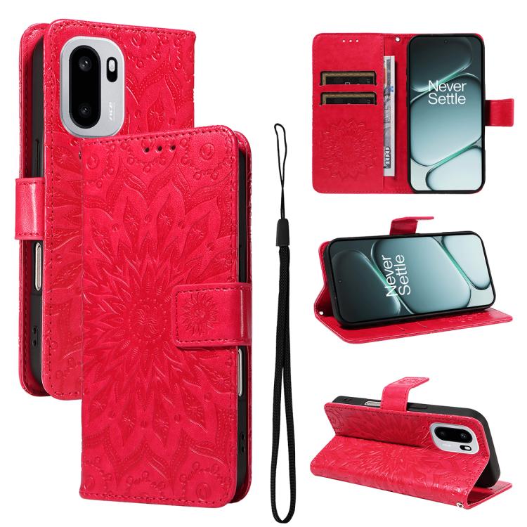 Embossed Sunflower Pattern Flip Leather Phone Case, For OnePlus Nord CE6 Lite/Turbo 6X 5G, For OnePlus Ace 6 Ultra, For OnePlus Ace 6 5G, For OnePlus 15, For OnePlus ACE 5 Ultra, For OnePlus Nord CE5