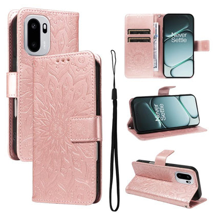 Embossed Sunflower Pattern Flip Leather Phone Case, For OnePlus Nord CE6 Lite/Turbo 6X 5G, For OnePlus Ace 6 Ultra, For OnePlus Ace 6 5G, For OnePlus 15, For OnePlus ACE 5 Ultra, For OnePlus Nord CE5