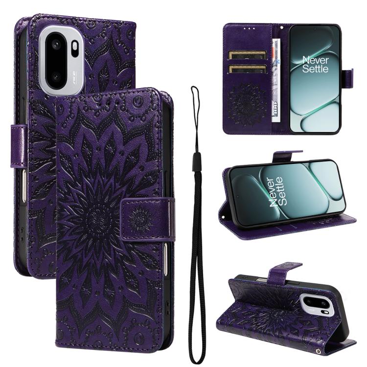 Embossed Sunflower Pattern Flip Leather Phone Case, For OnePlus Nord CE6 Lite/Turbo 6X 5G, For OnePlus Ace 6 Ultra, For OnePlus Ace 6 5G, For OnePlus 15, For OnePlus ACE 5 Ultra, For OnePlus Nord CE5