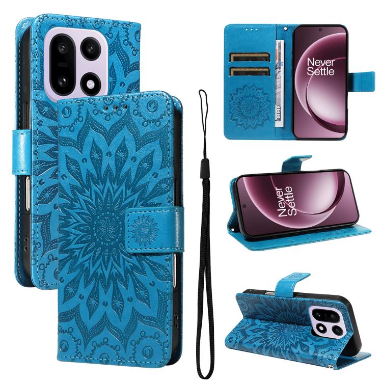 Embossed Sunflower Pattern Flip Leather Phone Case, For OnePlus Nord CE6 Lite/Turbo 6X 5G, For OnePlus Ace 6 Ultra, For OnePlus Ace 6 5G, For OnePlus 15, For OnePlus ACE 5 Ultra, For OnePlus Nord CE5