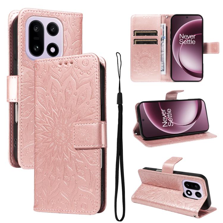 Embossed Sunflower Pattern Flip Leather Phone Case, For OnePlus Nord CE6 Lite/Turbo 6X 5G, For OnePlus Ace 6 Ultra, For OnePlus Ace 6 5G, For OnePlus 15, For OnePlus ACE 5 Ultra, For OnePlus Nord CE5