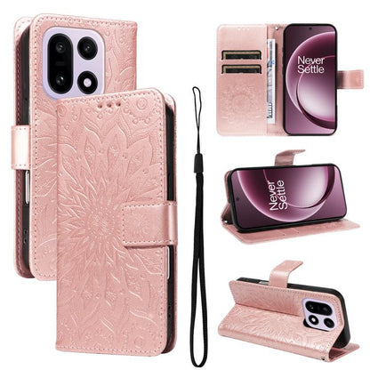 Embossed Sunflower Pattern Flip Leather Phone Case, For OnePlus Nord CE6 Lite/Turbo 6X 5G, For OnePlus Ace 6 Ultra, For OnePlus Ace 6 5G, For OnePlus 15, For OnePlus ACE 5 Ultra, For OnePlus Nord CE5