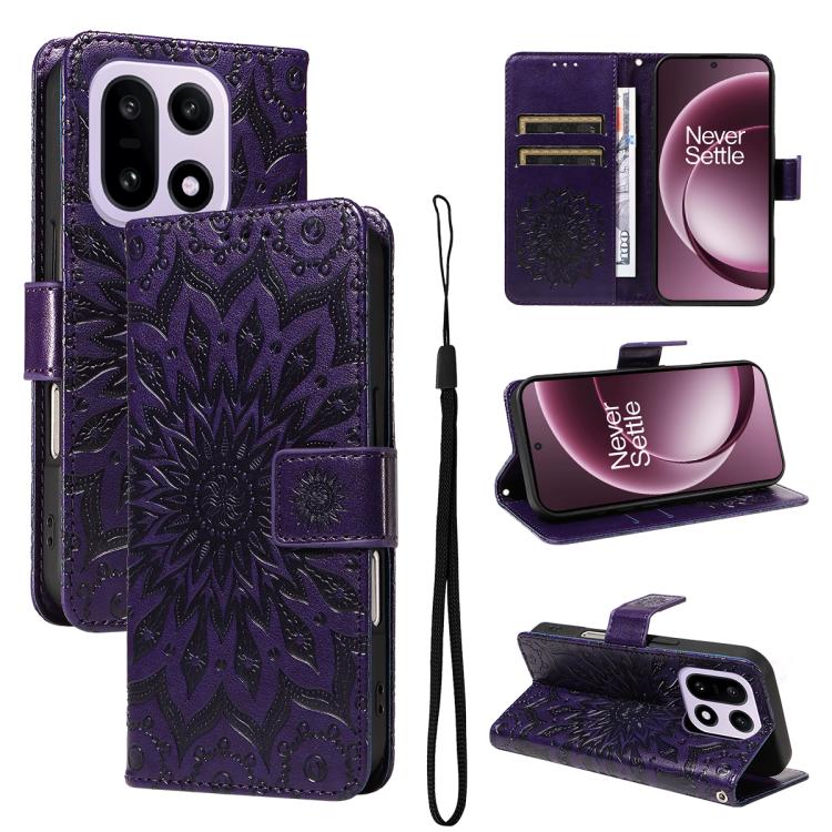 Embossed Sunflower Pattern Flip Leather Phone Case, For OnePlus Nord CE6 Lite/Turbo 6X 5G, For OnePlus Ace 6 Ultra, For OnePlus Ace 6 5G, For OnePlus 15, For OnePlus ACE 5 Ultra, For OnePlus Nord CE5