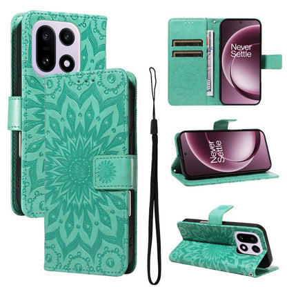 Embossed Sunflower Pattern Flip Leather Phone Case, For OnePlus Nord CE6 Lite/Turbo 6X 5G, For OnePlus Ace 6 Ultra, For OnePlus Ace 6 5G, For OnePlus 15, For OnePlus ACE 5 Ultra, For OnePlus Nord CE5