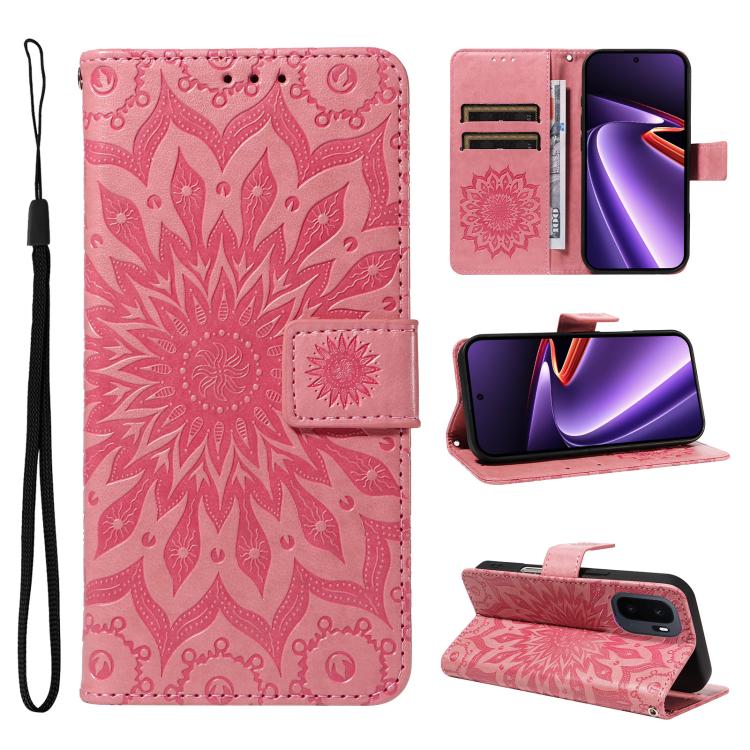 Embossed Sunflower Pattern Flip Leather Phone Case, For OnePlus Nord CE6 Lite/Turbo 6X 5G, For OnePlus Ace 6 Ultra, For OnePlus Ace 6 5G, For OnePlus 15, For OnePlus ACE 5 Ultra, For OnePlus Nord CE5