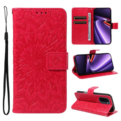 Embossed Sunflower Pattern Flip Leather Phone Case, For OnePlus Nord CE6 Lite/Turbo 6X 5G, For OnePlus Ace 6 Ultra, For OnePlus Ace 6 5G, For OnePlus 15, For OnePlus ACE 5 Ultra, For OnePlus Nord CE5