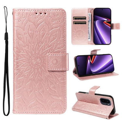 Embossed Sunflower Pattern Flip Leather Phone Case, For OnePlus Nord CE6 Lite/Turbo 6X 5G, For OnePlus Ace 6 Ultra, For OnePlus Ace 6 5G, For OnePlus 15, For OnePlus ACE 5 Ultra, For OnePlus Nord CE5