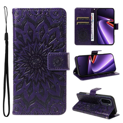 Embossed Sunflower Pattern Flip Leather Phone Case, For OnePlus Nord CE6 Lite/Turbo 6X 5G, For OnePlus Ace 6 Ultra, For OnePlus Ace 6 5G, For OnePlus 15, For OnePlus ACE 5 Ultra, For OnePlus Nord CE5