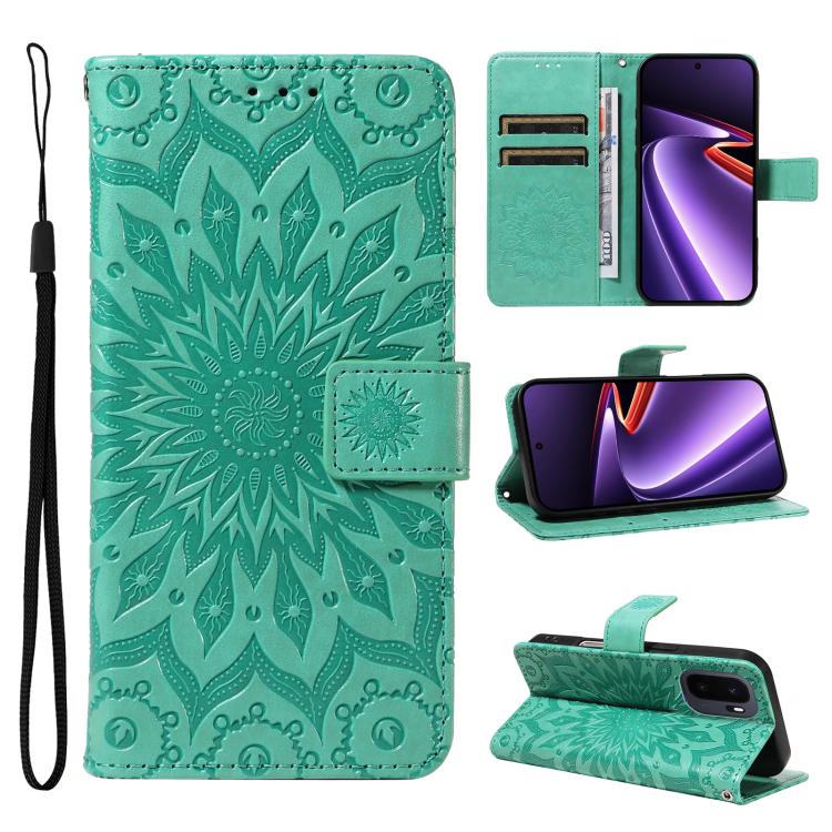 Embossed Sunflower Pattern Flip Leather Phone Case, For OnePlus Nord CE6 Lite/Turbo 6X 5G, For OnePlus Ace 6 Ultra, For OnePlus Ace 6 5G, For OnePlus 15, For OnePlus ACE 5 Ultra, For OnePlus Nord CE5