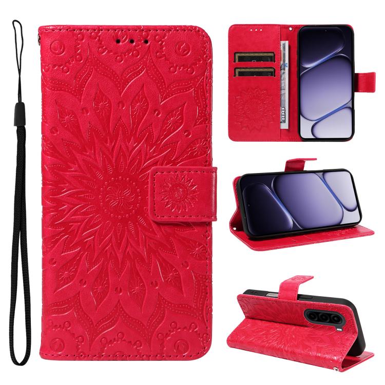 Embossed Sunflower Pattern Flip Leather Phone Case, For OnePlus Nord CE6 Lite/Turbo 6X 5G, For OnePlus Ace 6 Ultra, For OnePlus Ace 6 5G, For OnePlus 15, For OnePlus ACE 5 Ultra, For OnePlus Nord CE5