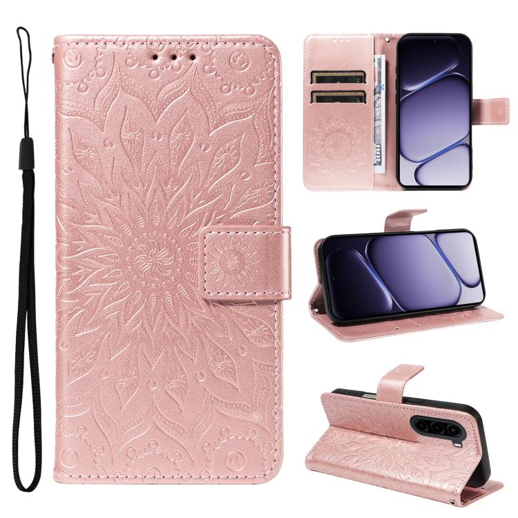 Embossed Sunflower Pattern Flip Leather Phone Case, For OnePlus Nord CE6 Lite/Turbo 6X 5G, For OnePlus Ace 6 Ultra, For OnePlus Ace 6 5G, For OnePlus 15, For OnePlus ACE 5 Ultra, For OnePlus Nord CE5