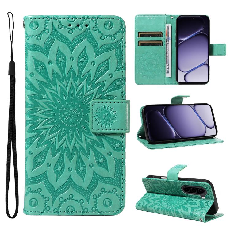 Embossed Sunflower Pattern Flip Leather Phone Case, For OnePlus Nord CE6 Lite/Turbo 6X 5G, For OnePlus Ace 6 Ultra, For OnePlus Ace 6 5G, For OnePlus 15, For OnePlus ACE 5 Ultra, For OnePlus Nord CE5