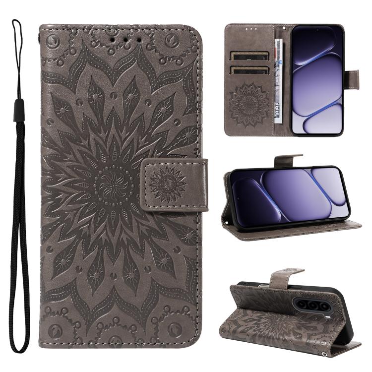 Embossed Sunflower Pattern Flip Leather Phone Case, For OnePlus Nord CE6 Lite/Turbo 6X 5G, For OnePlus Ace 6 Ultra, For OnePlus Ace 6 5G, For OnePlus 15, For OnePlus ACE 5 Ultra, For OnePlus Nord CE5