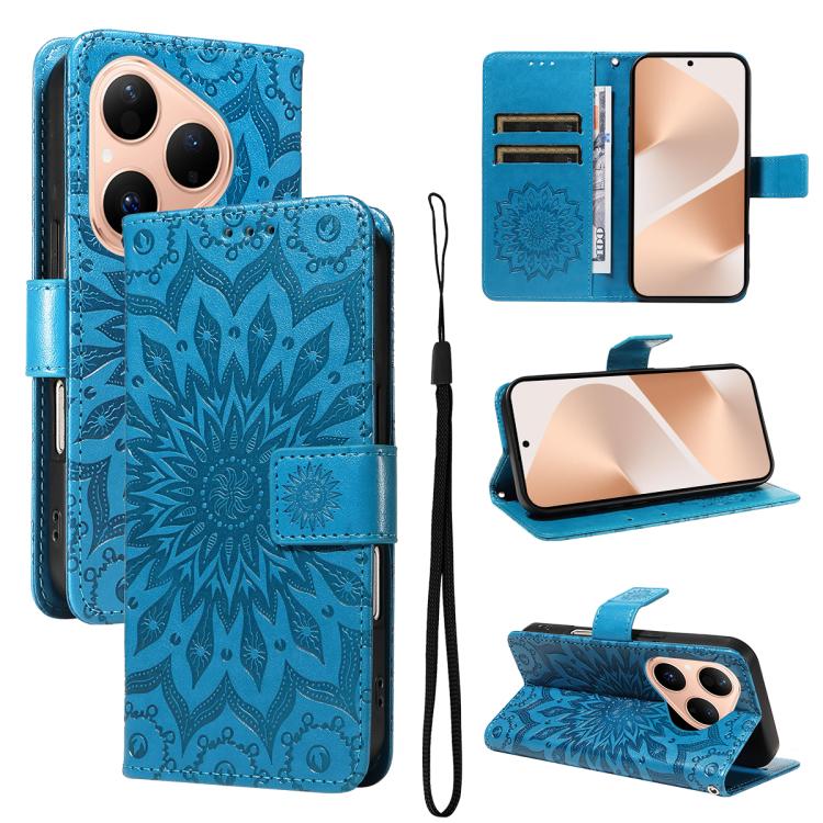 Embossed Sunflower Pattern Flip Leather Phone Case, For Huawei Pura 90 Pro Max 5G, For Huawei Pura 90 Pro 5G, For Huawei Pura 90 5G, For Huawei nova 14 5G / 14 Lite 5G, For Huawei Pura 80 Ultra 5G, For Huawei Pura 80 Pro 5G, For Huawei Pura 80 5G