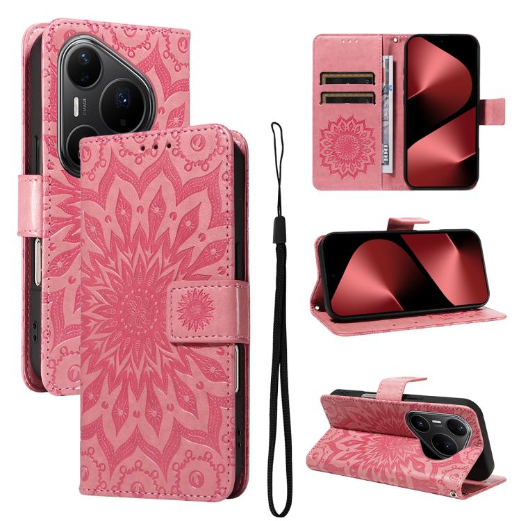 Embossed Sunflower Pattern Flip Leather Phone Case, For Huawei Pura 90 Pro Max 5G, For Huawei Pura 90 Pro 5G, For Huawei Pura 90 5G, For Huawei nova 14 5G / 14 Lite 5G, For Huawei Pura 80 Ultra 5G, For Huawei Pura 80 Pro 5G, For Huawei Pura 80 5G