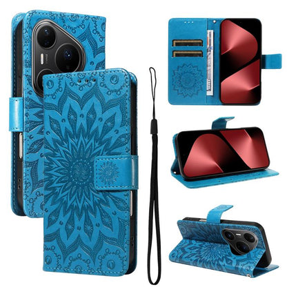 Embossed Sunflower Pattern Flip Leather Phone Case, For Huawei Pura 90 Pro Max 5G, For Huawei Pura 90 Pro 5G, For Huawei Pura 90 5G, For Huawei nova 14 5G / 14 Lite 5G, For Huawei Pura 80 Ultra 5G, For Huawei Pura 80 Pro 5G, For Huawei Pura 80 5G