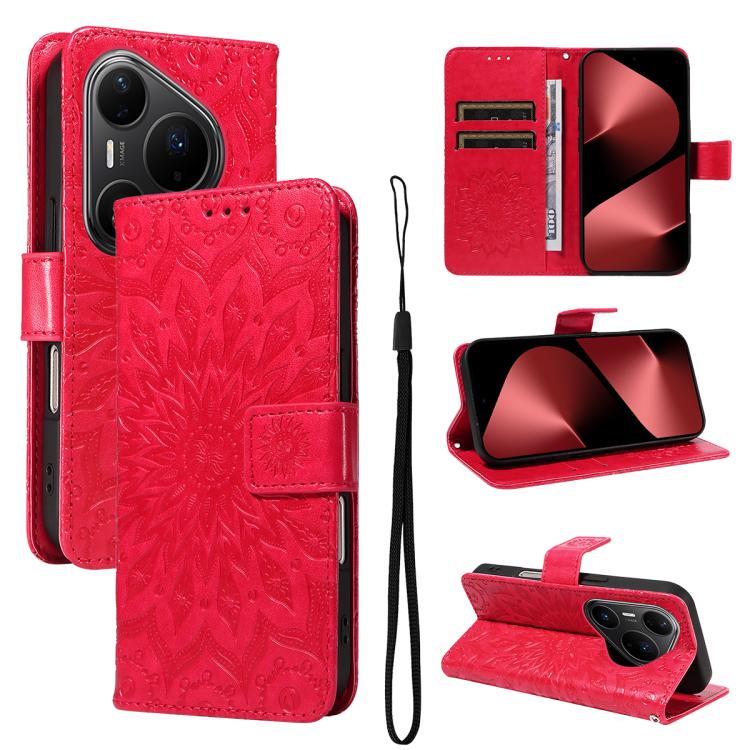 Embossed Sunflower Pattern Flip Leather Phone Case, For Huawei Pura 90 Pro Max 5G, For Huawei Pura 90 Pro 5G, For Huawei Pura 90 5G, For Huawei nova 14 5G / 14 Lite 5G, For Huawei Pura 80 Ultra 5G, For Huawei Pura 80 Pro 5G, For Huawei Pura 80 5G