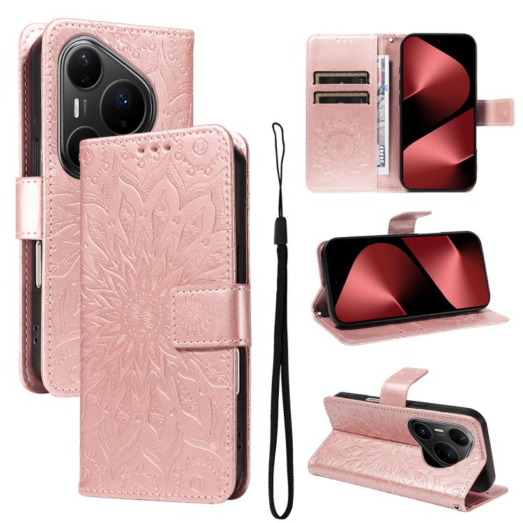 Embossed Sunflower Pattern Flip Leather Phone Case, For Huawei Pura 90 Pro Max 5G, For Huawei Pura 90 Pro 5G, For Huawei Pura 90 5G, For Huawei nova 14 5G / 14 Lite 5G, For Huawei Pura 80 Ultra 5G, For Huawei Pura 80 Pro 5G, For Huawei Pura 80 5G