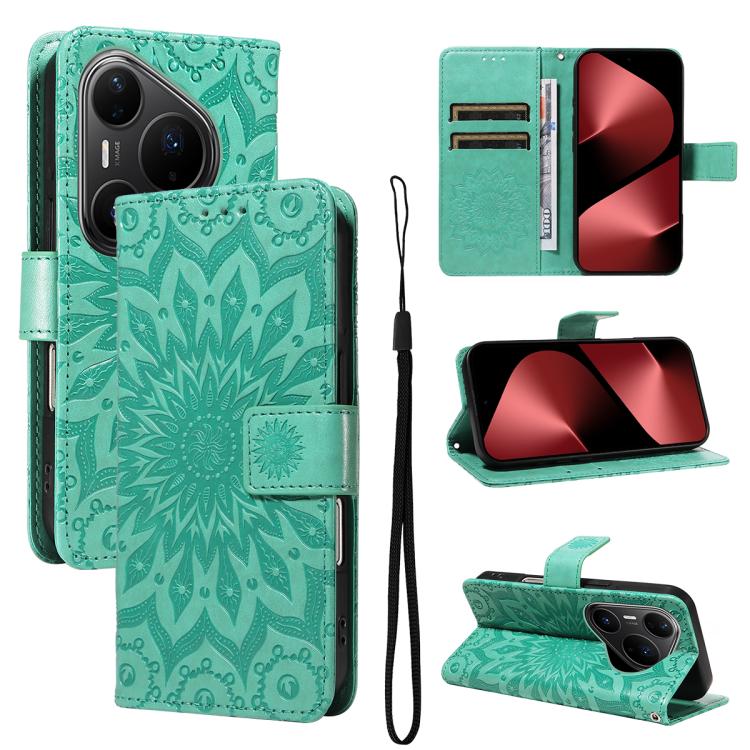 Embossed Sunflower Pattern Flip Leather Phone Case, For Huawei Pura 90 Pro Max 5G, For Huawei Pura 90 Pro 5G, For Huawei Pura 90 5G, For Huawei nova 14 5G / 14 Lite 5G, For Huawei Pura 80 Ultra 5G, For Huawei Pura 80 Pro 5G, For Huawei Pura 80 5G