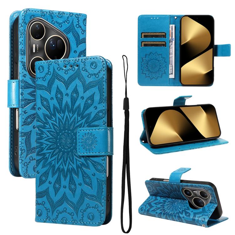 Embossed Sunflower Pattern Flip Leather Phone Case, For Huawei Pura 90 Pro Max 5G, For Huawei Pura 90 Pro 5G, For Huawei Pura 90 5G, For Huawei nova 14 5G / 14 Lite 5G, For Huawei Pura 80 Ultra 5G, For Huawei Pura 80 Pro 5G, For Huawei Pura 80 5G