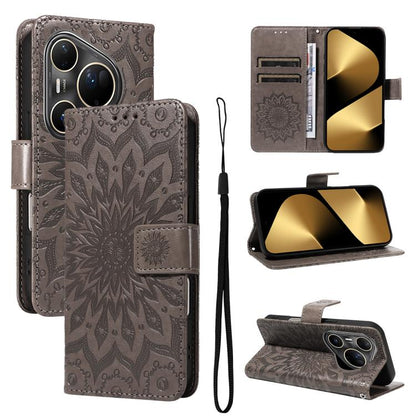 Embossed Sunflower Pattern Flip Leather Phone Case, For Huawei Pura 90 Pro Max 5G, For Huawei Pura 90 Pro 5G, For Huawei Pura 90 5G, For Huawei nova 14 5G / 14 Lite 5G, For Huawei Pura 80 Ultra 5G, For Huawei Pura 80 Pro 5G, For Huawei Pura 80 5G