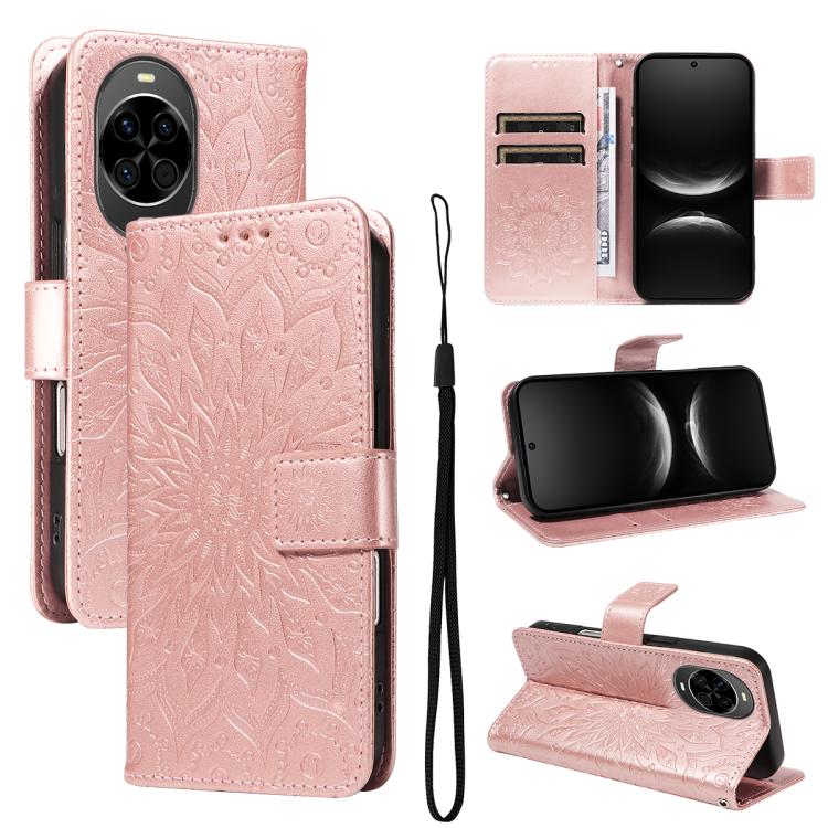 Embossed Sunflower Pattern Flip Leather Phone Case, For Huawei Pura 90 Pro Max 5G, For Huawei Pura 90 Pro 5G, For Huawei Pura 90 5G, For Huawei nova 14 5G / 14 Lite 5G, For Huawei Pura 80 Ultra 5G, For Huawei Pura 80 Pro 5G, For Huawei Pura 80 5G