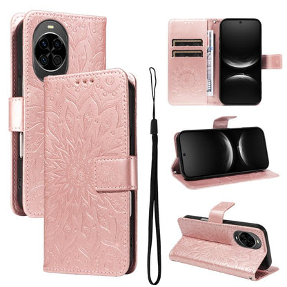 Embossed Sunflower Pattern Flip Leather Phone Case, For Huawei Pura 90 Pro Max 5G, For Huawei Pura 90 Pro 5G, For Huawei Pura 90 5G, For Huawei nova 14 5G / 14 Lite 5G, For Huawei Pura 80 Ultra 5G, For Huawei Pura 80 Pro 5G, For Huawei Pura 80 5G