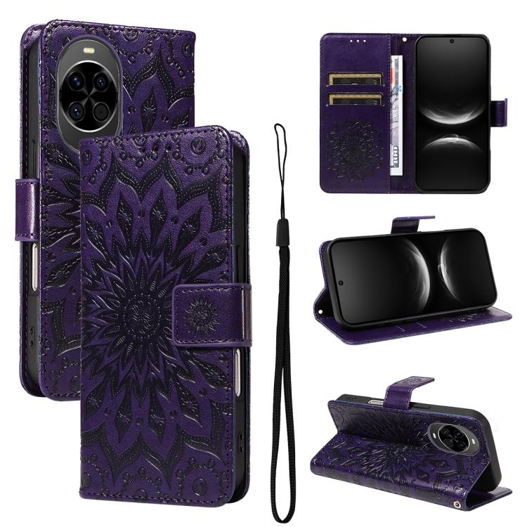 Embossed Sunflower Pattern Flip Leather Phone Case, For Huawei Pura 90 Pro Max 5G, For Huawei Pura 90 Pro 5G, For Huawei Pura 90 5G, For Huawei nova 14 5G / 14 Lite 5G, For Huawei Pura 80 Ultra 5G, For Huawei Pura 80 Pro 5G, For Huawei Pura 80 5G