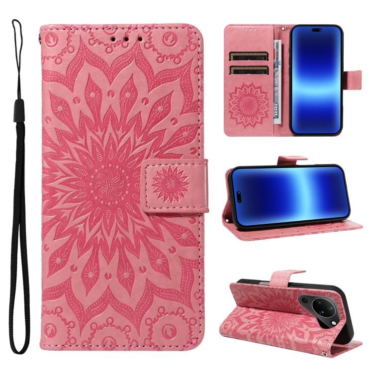 Embossed Sunflower Pattern Flip Leather Phone Case, For Huawei Pura 90 Pro Max 5G, For Huawei Pura 90 Pro 5G, For Huawei Pura 90 5G, For Huawei nova 14 5G / 14 Lite 5G, For Huawei Pura 80 Ultra 5G, For Huawei Pura 80 Pro 5G, For Huawei Pura 80 5G