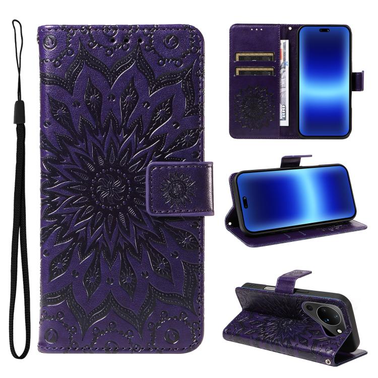 Embossed Sunflower Pattern Flip Leather Phone Case, For Huawei Pura 90 Pro Max 5G, For Huawei Pura 90 Pro 5G, For Huawei Pura 90 5G, For Huawei nova 14 5G / 14 Lite 5G, For Huawei Pura 80 Ultra 5G, For Huawei Pura 80 Pro 5G, For Huawei Pura 80 5G
