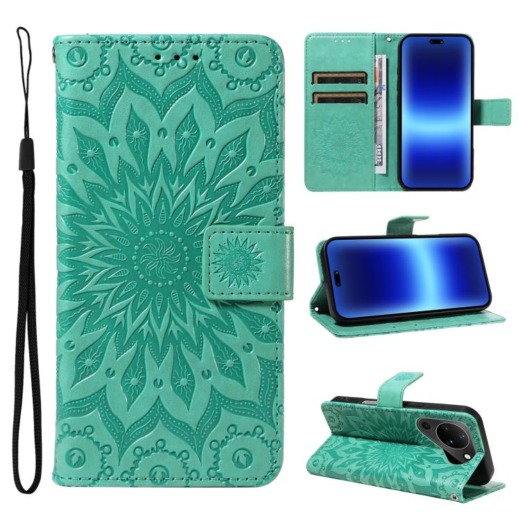 Embossed Sunflower Pattern Flip Leather Phone Case, For Huawei Pura 90 Pro Max 5G, For Huawei Pura 90 Pro 5G, For Huawei Pura 90 5G, For Huawei nova 14 5G / 14 Lite 5G, For Huawei Pura 80 Ultra 5G, For Huawei Pura 80 Pro 5G, For Huawei Pura 80 5G