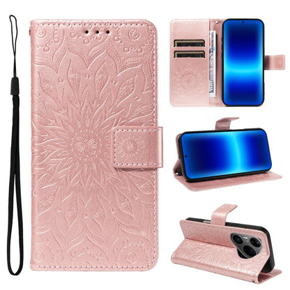 Embossed Sunflower Pattern Flip Leather Phone Case, For Huawei Pura 90 Pro Max 5G, For Huawei Pura 90 Pro 5G, For Huawei Pura 90 5G, For Huawei nova 14 5G / 14 Lite 5G, For Huawei Pura 80 Ultra 5G, For Huawei Pura 80 Pro 5G, For Huawei Pura 80 5G