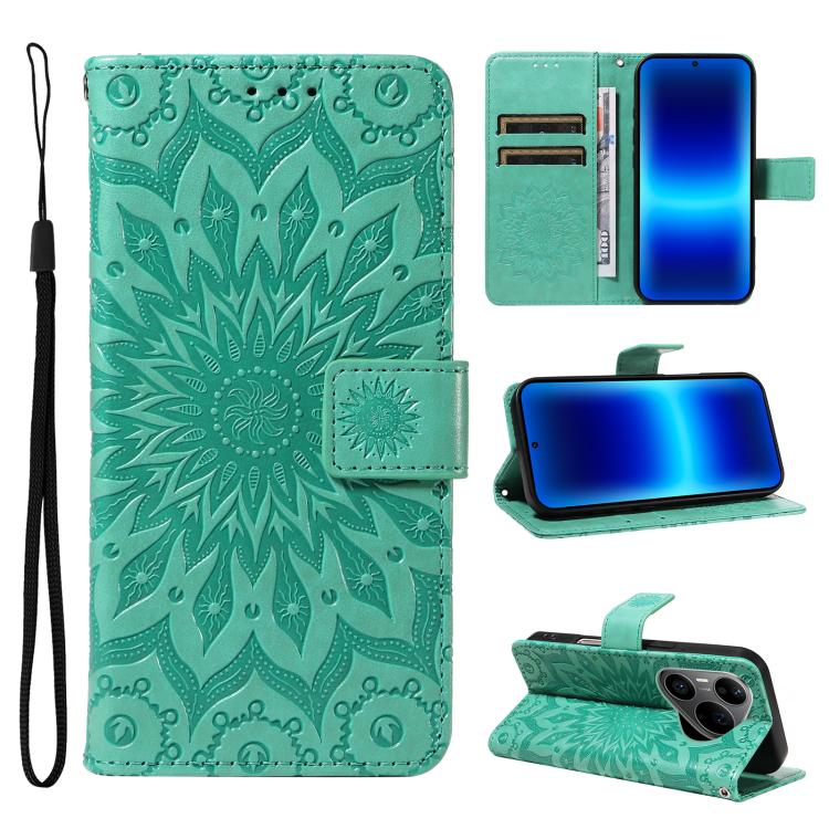 Embossed Sunflower Pattern Flip Leather Phone Case, For Huawei Pura 90 Pro Max 5G, For Huawei Pura 90 Pro 5G, For Huawei Pura 90 5G, For Huawei nova 14 5G / 14 Lite 5G, For Huawei Pura 80 Ultra 5G, For Huawei Pura 80 Pro 5G, For Huawei Pura 80 5G
