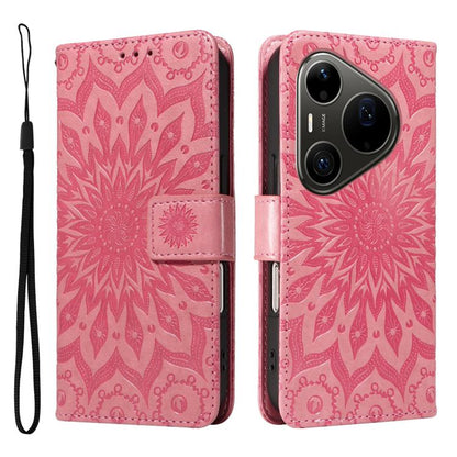 Embossed Sunflower Pattern Flip Leather Phone Case, For Huawei Pura 90 Pro Max 5G, For Huawei Pura 90 Pro 5G, For Huawei Pura 90 5G, For Huawei nova 14 5G / 14 Lite 5G, For Huawei Pura 80 Ultra 5G, For Huawei Pura 80 Pro 5G, For Huawei Pura 80 5G