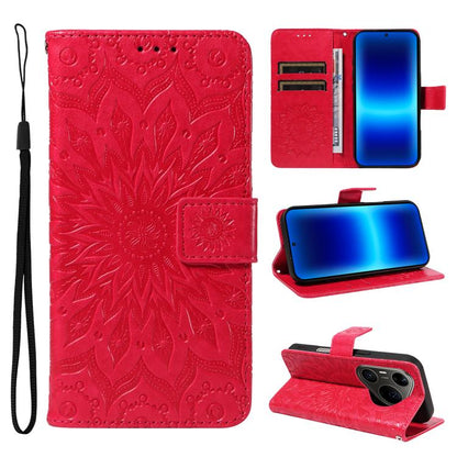 Embossed Sunflower Pattern Flip Leather Phone Case, For Huawei Pura 90 Pro Max 5G, For Huawei Pura 90 Pro 5G, For Huawei Pura 90 5G, For Huawei nova 14 5G / 14 Lite 5G, For Huawei Pura 80 Ultra 5G, For Huawei Pura 80 Pro 5G, For Huawei Pura 80 5G