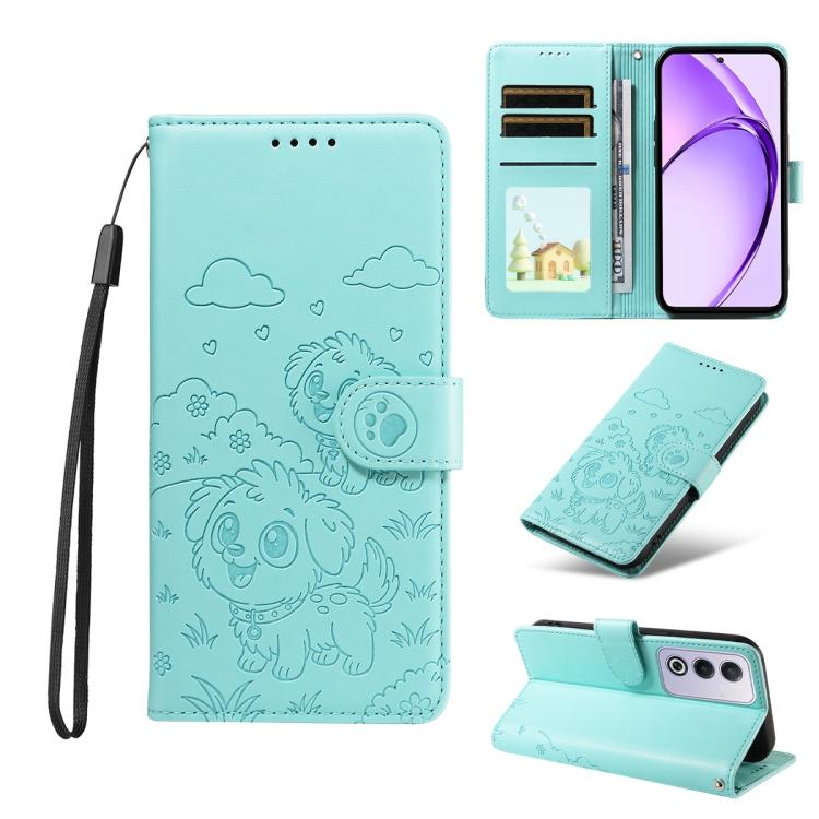 Embossed Heart Dog RFID Blocking Wallet Leather Phone Case, For OPPO A7 Pro Max 5G, For OPPO F33 Pro 5G Global, For OPPO Reno15 F Global, For OPPO Reno15 Global /15C, For OPPO A6 Pro 5G / A6X 5G Global, For OPPO Find X9, For OPPO A6 Pro 4G / 5G Global ...