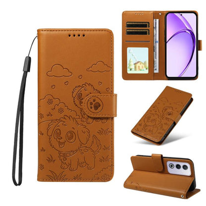Embossed Heart Dog RFID Blocking Wallet Leather Phone Case, For OPPO A7 Pro Max 5G, For OPPO F33 Pro 5G Global, For OPPO Reno15 F Global, For OPPO Reno15 Global /15C, For OPPO A6 Pro 5G / A6X 5G Global, For OPPO Find X9, For OPPO A6 Pro 4G / 5G Global ...