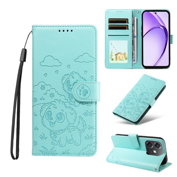 Embossed Heart Dog RFID Blocking Wallet Leather Phone Case, For OPPO A7 Pro Max 5G, For OPPO F33 Pro 5G Global, For OPPO Reno15 F Global, For OPPO Reno15 Global /15C, For OPPO A6 Pro 5G / A6X 5G Global, For OPPO Find X9, For OPPO A6 Pro 4G / 5G Global ...