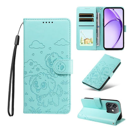 Embossed Heart Dog RFID Blocking Wallet Leather Phone Case, For OPPO A7 Pro Max 5G, For OPPO F33 Pro 5G Global, For OPPO Reno15 F Global, For OPPO Reno15 Global /15C, For OPPO A6 Pro 5G / A6X 5G Global, For OPPO Find X9, For OPPO A6 Pro 4G / 5G Global ...