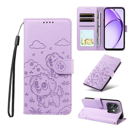 Embossed Heart Dog RFID Blocking Wallet Leather Phone Case, For OPPO A7 Pro Max 5G, For OPPO F33 Pro 5G Global, For OPPO Reno15 F Global, For OPPO Reno15 Global /15C, For OPPO A6 Pro 5G / A6X 5G Global, For OPPO Find X9, For OPPO A6 Pro 4G / 5G Global ...