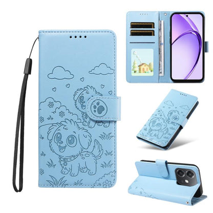 Embossed Heart Dog RFID Blocking Wallet Leather Phone Case, For OPPO A7 Pro Max 5G, For OPPO F33 Pro 5G Global, For OPPO Reno15 F Global, For OPPO Reno15 Global /15C, For OPPO A6 Pro 5G / A6X 5G Global, For OPPO Find X9, For OPPO A6 Pro 4G / 5G Global ...