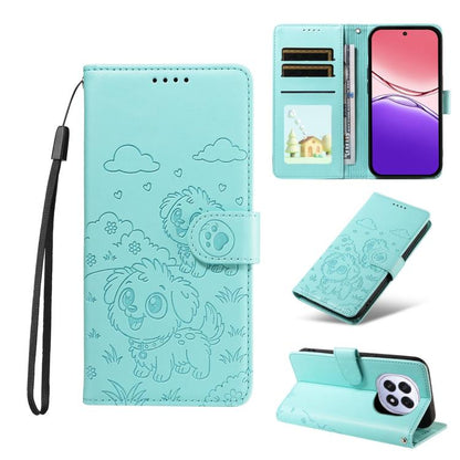 Embossed Heart Dog RFID Blocking Wallet Leather Phone Case, For OPPO A7 Pro Max 5G, For OPPO F33 Pro 5G Global, For OPPO Reno15 F Global, For OPPO Reno15 Global /15C, For OPPO A6 Pro 5G / A6X 5G Global, For OPPO Find X9, For OPPO A6 Pro 4G / 5G Global ...