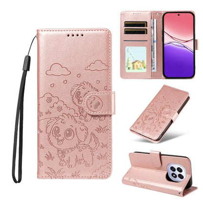 Embossed Heart Dog RFID Blocking Wallet Leather Phone Case, For OPPO A7 Pro Max 5G, For OPPO F33 Pro 5G Global, For OPPO Reno15 F Global, For OPPO Reno15 Global /15C, For OPPO A6 Pro 5G / A6X 5G Global, For OPPO Find X9, For OPPO A6 Pro 4G / 5G Global ...