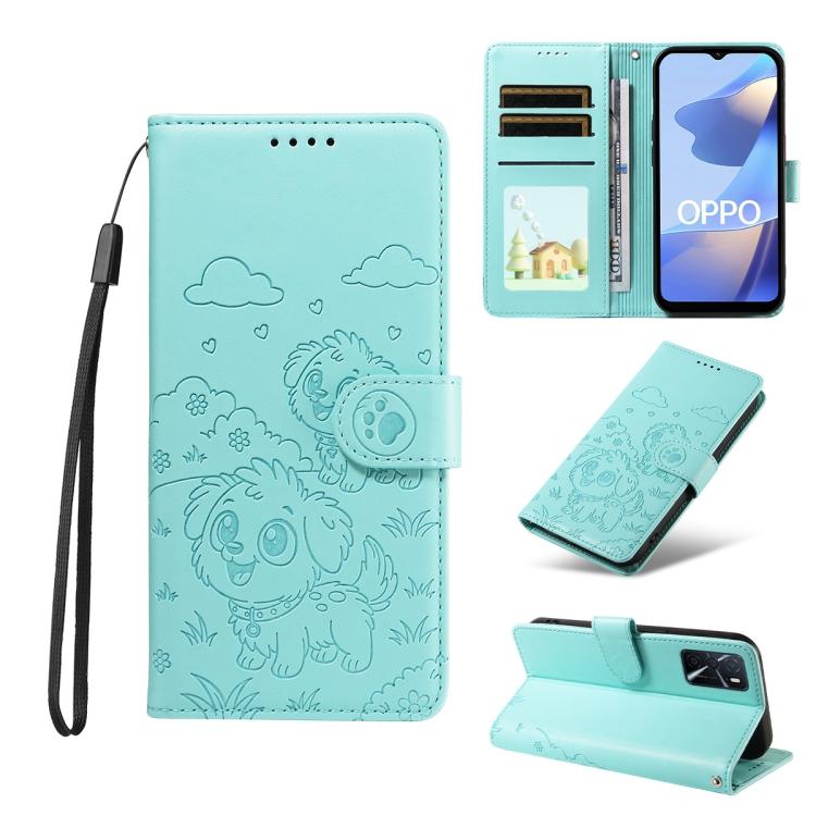 Embossed Heart Dog RFID Blocking Wallet Leather Phone Case, For OPPO Reno12 Pro 5G Global, For OPPO Reno12 Global, For OPPO Reno11 F / F25 Pro, For OPPO Reno11 5G Global, For OPPO Reno11 Pro Global, For OPPO A38 4G Global / A18 4G, For OPPO A58 4G     ...
