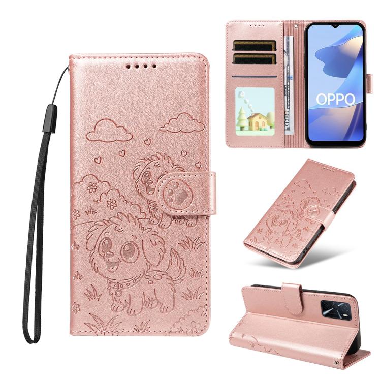 Embossed Heart Dog RFID Blocking Wallet Leather Phone Case, For OPPO Reno12 Pro 5G Global, For OPPO Reno12 Global, For OPPO Reno11 F / F25 Pro, For OPPO Reno11 5G Global, For OPPO Reno11 Pro Global, For OPPO A38 4G Global / A18 4G, For OPPO A58 4G     ...