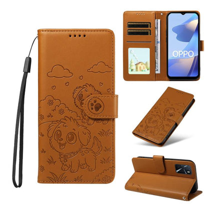 Embossed Heart Dog RFID Blocking Wallet Leather Phone Case, For OPPO Reno12 Pro 5G Global, For OPPO Reno12 Global, For OPPO Reno11 F / F25 Pro, For OPPO Reno11 5G Global, For OPPO Reno11 Pro Global, For OPPO A38 4G Global / A18 4G, For OPPO A58 4G     ...