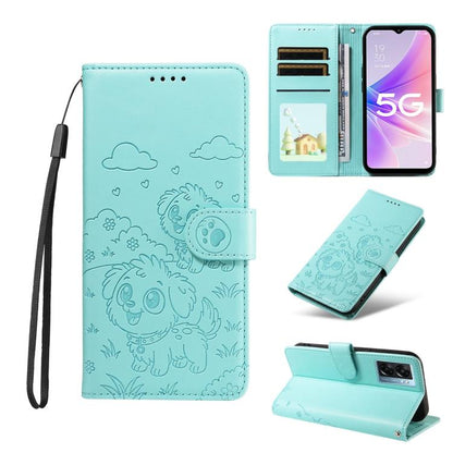 Embossed Heart Dog RFID Blocking Wallet Leather Phone Case, For OPPO Reno12 Pro 5G Global, For OPPO Reno12 Global, For OPPO Reno11 F / F25 Pro, For OPPO Reno11 5G Global, For OPPO Reno11 Pro Global, For OPPO A38 4G Global / A18 4G, For OPPO A58 4G     ...